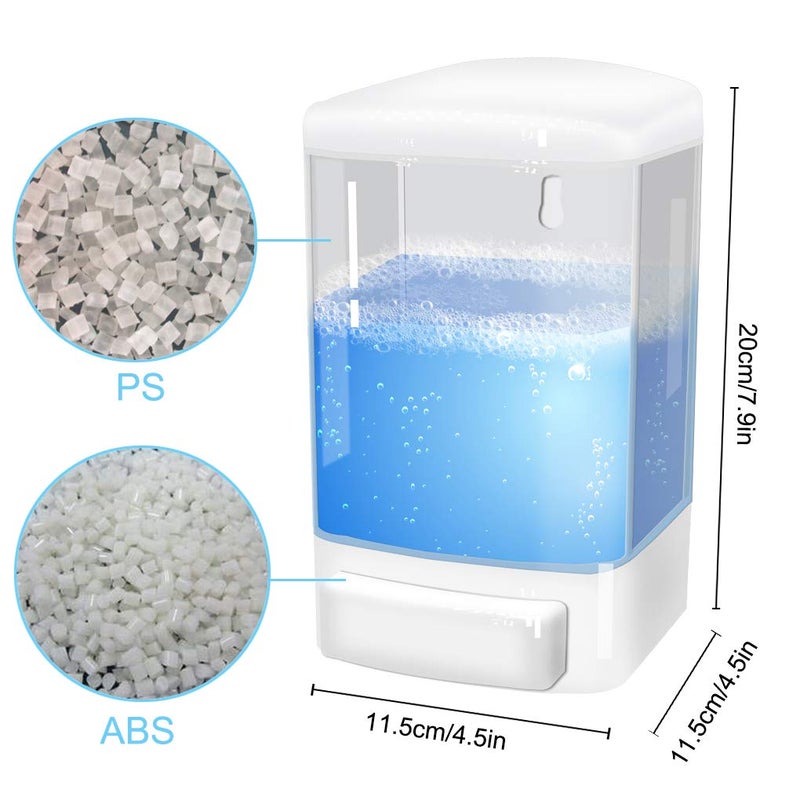 Evhome Manual Soap Dispenser Wall Mount Hand Sanitizer Dispenser 33.8oz Commercial Soap Dispenser for Bathroom Kitchen Restaurant School, Shampoo Dispenser for Liquid Gel Chamber 1000ml-trans - Image 2